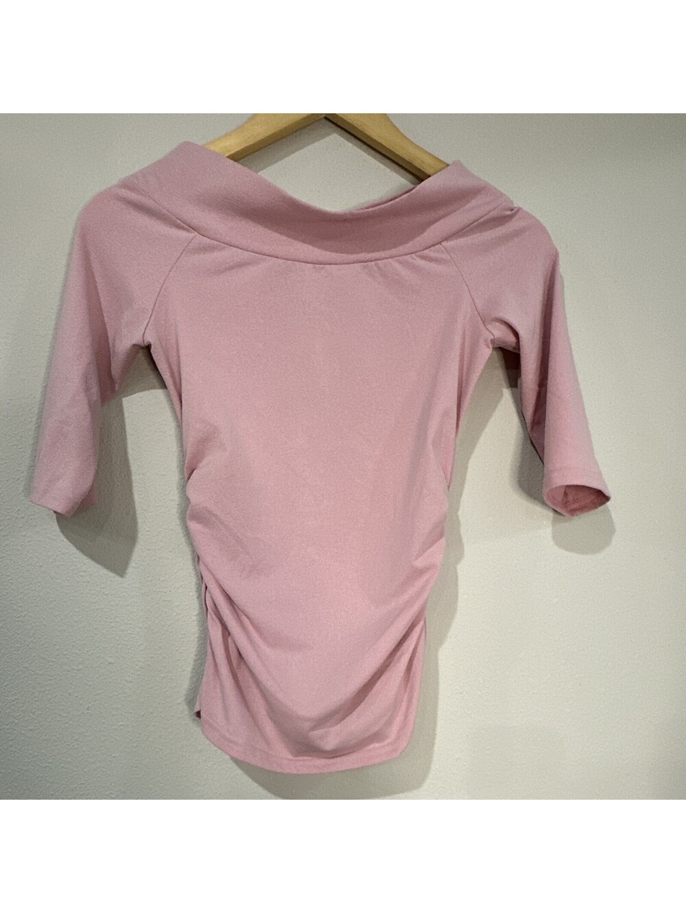 Vintage Y2K-era Baby Pink Draped Cowl-neck Top From The Brand A. Byer Size S